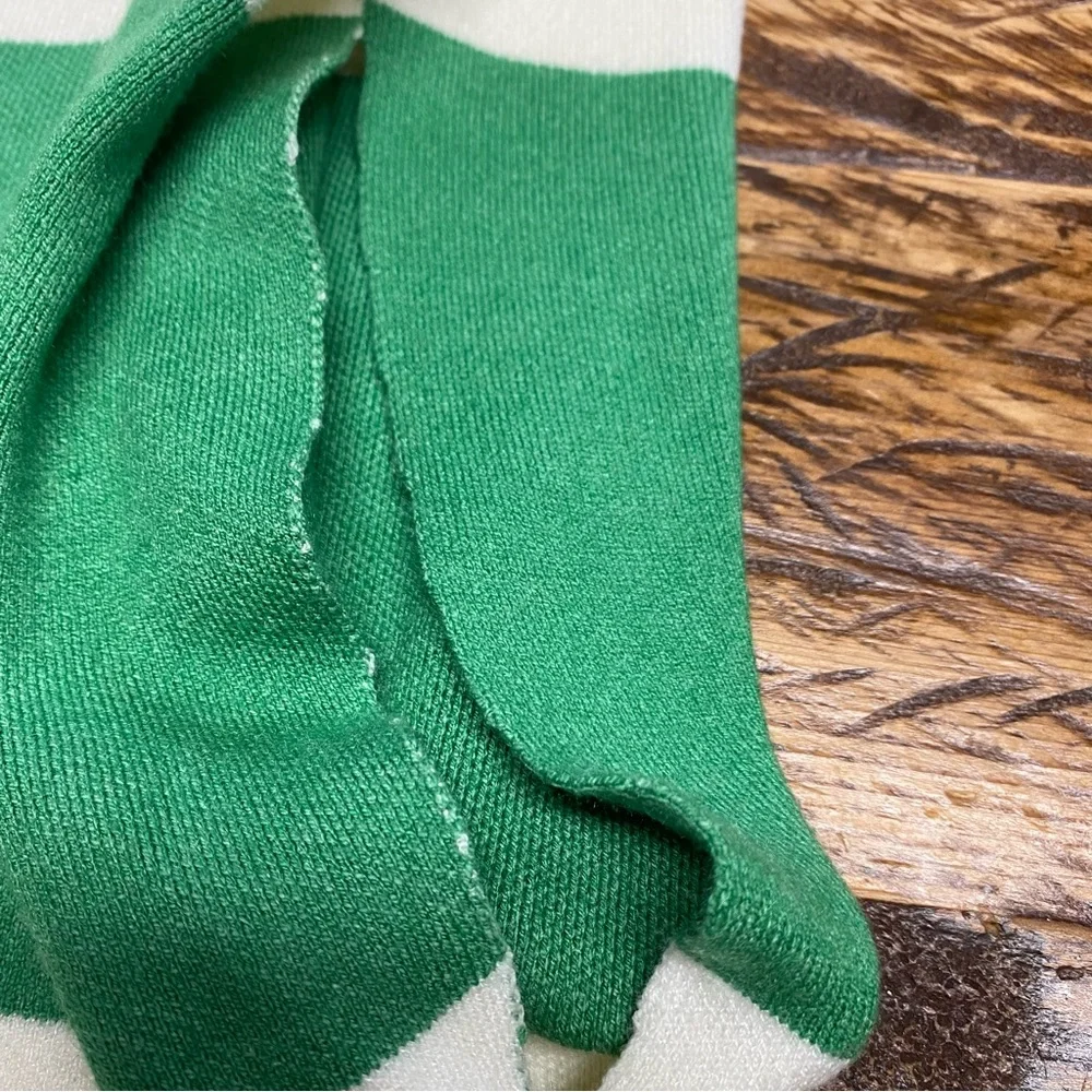 Anthropologie Maeve Green & Cream Striped Muscle Knit Sleeveless Tee Size 1X - Picture 13 of 14